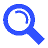 A blue magnifying glass